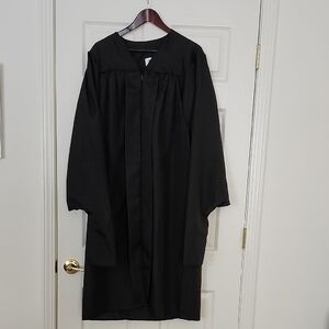 Master's Black Graduation Gown, Cape and Cap.